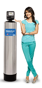 A smiling woman shows off the Waterboy 948 SXT